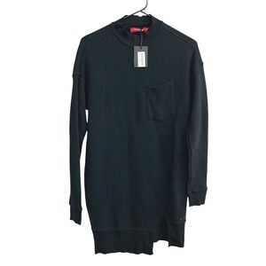 Sweatshirt Dress‎ XS Black Mock Neck Luxe Minimalist Athleisure Capsule NWT